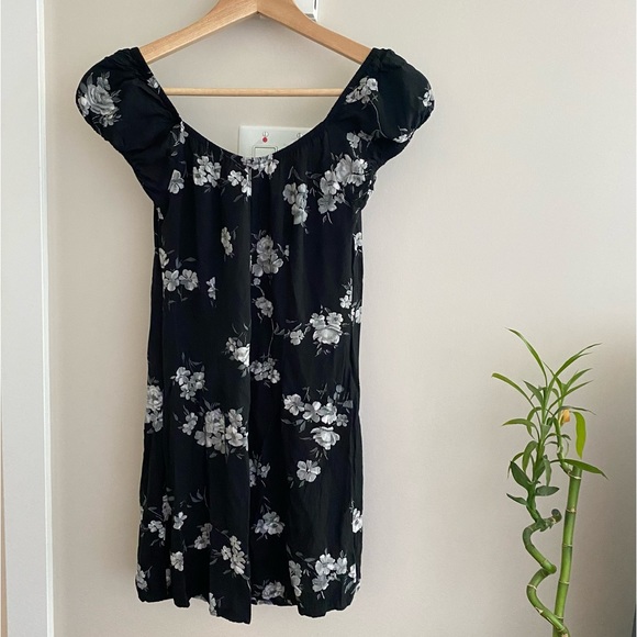 MOTEL ROCKS Black Floral Gaval Milkmaid Mini Dress - Picture 11 of 11